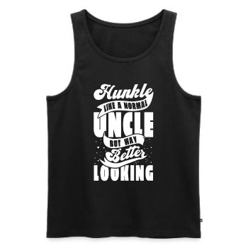 Uncle Uncle - Men's Premium Organic Tank Top - black - Front - AI Model Male 178 light (178cm)