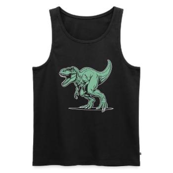 Trex T Rex Dino Grand - Débardeur bio Premium Homme - noir - Devant - Michal (187cm)