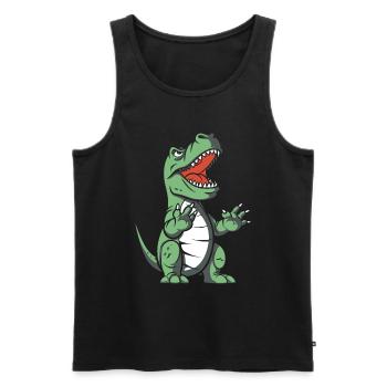 Trex T Rex Dino Cool - Débardeur bio Premium Homme - noir - Devant - Michal (187cm)