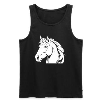 Horse Equestrian Head - Men's Premium Organic Tank Top - black - Front - Michal (187cm)