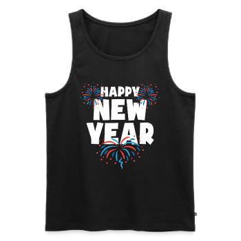 Happy New Year - Männer Premium Bio Tank Top - Schwarz - Vorne - Michal (187cm)