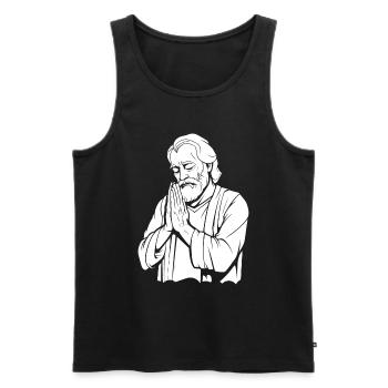 Christ Christentum Beten - Männer Premium Bio Tank Top - Schwarz - Vorne - AI Model Male 178 light (178cm)