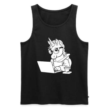 Entwickler Coder Programmierer Kaffee - Männer Premium Bio Tank Top - Schwarz - Vorne - Michal (187cm)
