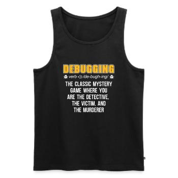 Entwickler Coder Programmierer Lustig Debugging - Männer Premium Bio Tank Top - Schwarz - Vorne - AI Model Male 178 light (178cm)