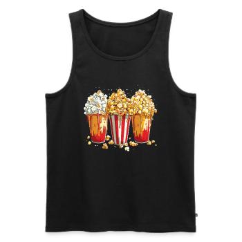 Pop-corn - Débardeur bio Premium Homme - noir - Devant - AI Model Male 178 light (178cm)