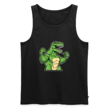 Trex T Rex Dino - Débardeur bio Premium Homme - noir - Devant - Michal (187cm)
