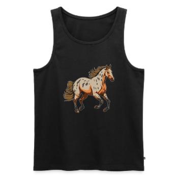 Sports équestres équestres à cheval - Débardeur bio Premium Homme - noir - Devant - AI Model Male 178 light (178cm)