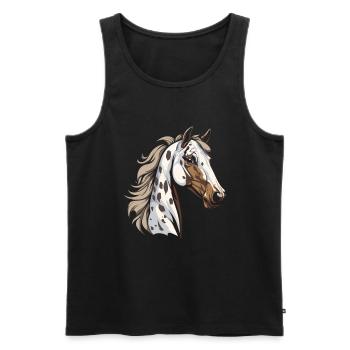 Sports équestres équestres à cheval - Débardeur bio Premium Homme - noir - Devant - AI Model Male 178 light (178cm)