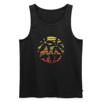 Surfer Surfen Cool Retro Surfer Vintage Surf - Männer Premium Bio Tank Top - Schwarz - Vorne - Michal (187cm)