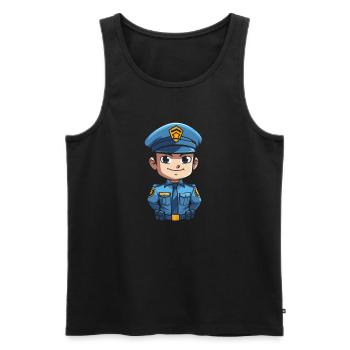 Policier Police Mignon - Débardeur bio Premium Homme - noir - Devant - Michal (187cm)