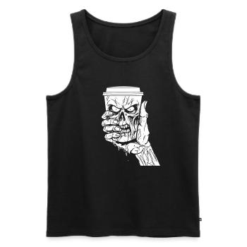 Café Café Halloween Zombie Main - Débardeur bio Premium Homme - noir - Devant - Michal (187cm)