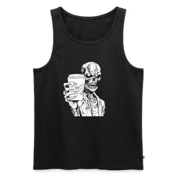 Café Café Halloween Zombie Main - Débardeur bio Premium Homme - noir - Devant - Michal (187cm)