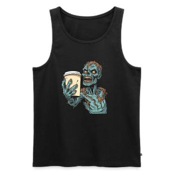 Café Café Halloween Zombie Main - Débardeur bio Premium Homme - noir - Devant - Michal (187cm)