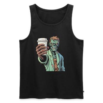 Café Café Halloween Zombie Main - Débardeur bio Premium Homme - noir - Devant - Michal (187cm)