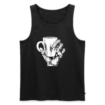 Café Café Halloween Zombie Main - Débardeur bio Premium Homme - noir - Devant - AI Model Male 178 light (178cm)