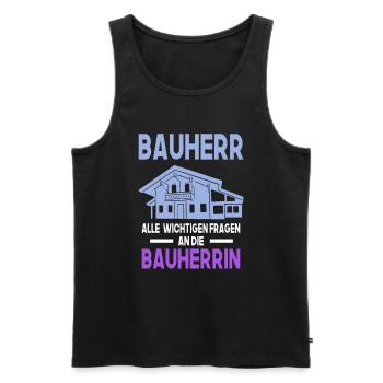 Bauherr Traumhaus Eigenheim - Männer Premium Bio Tank Top - Schwarz - Vorne - AI Model Male 178 light (178cm)