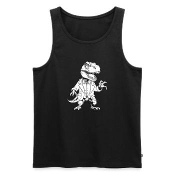 Trex T Rex Dino Cool - Débardeur bio Premium Homme - noir - Devant - Michal (187cm)