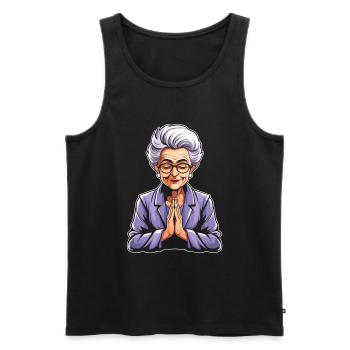 Christian Christianity Granny - Men's Premium Organic Tank Top - black - Front - AI Model Male 178 light (178cm)
