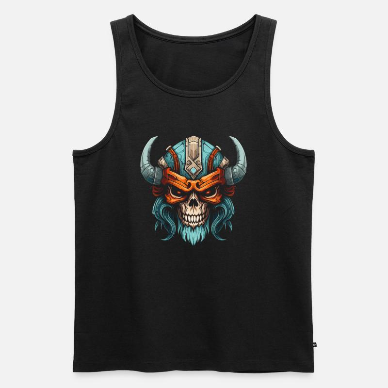 Wikinger Schädel - Männer Premium Bio Tank Top - Schwarz