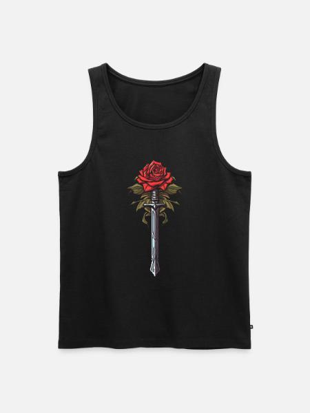 Red Rose Goth Sword - Men's Premium Organic Tank Top - black