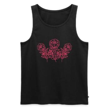 Red Rose Goth Cute Abstract Rose Line Art - Men's Premium Organic Tank Top - black - Front - AI Model Male 178 light (178cm)