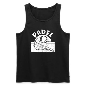 Padel - Men's Premium Organic Tank Top - black - Front - AI Model Male 178 light (178cm)