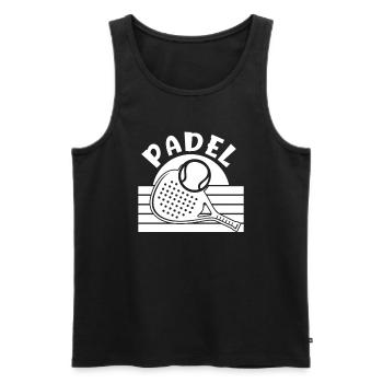 Le padel - Débardeur bio Premium Homme - noir - Devant - AI Model Male 178 light (178cm)