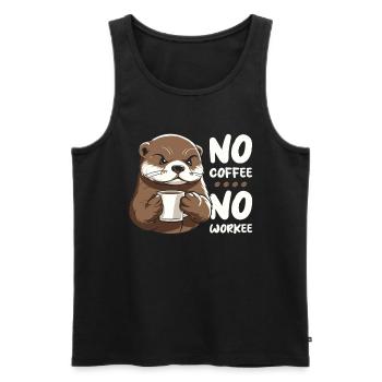 Kaffee Cafe Otter Pas de café Pas de Workee - Débardeur bio Premium Homme - noir - Devant - Michal (187cm)