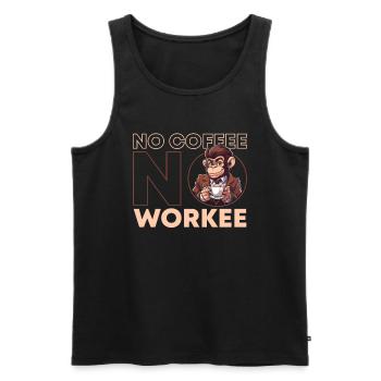 Coffee Cafe Monkey No Coffee No Workee - Men's Premium Organic Tank Top - black - Front - AI Model Male 178 light (178cm)