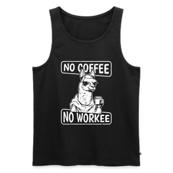 Kaffee Cafe Lama Pas De Café Pas de Workee - Débardeur bio Premium Homme - noir - Devant - Michal (187cm)