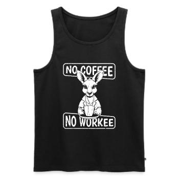 Coffee Cafe Kangaroo No Coffee No Workee - Men's Premium Organic Tank Top - black - Front - AI Model Male 178 light (178cm)