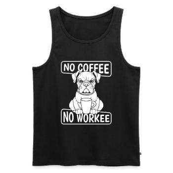 Café Cafe Boxer Chien Pas de Café Non Workee - Débardeur bio Premium Homme - noir - Devant - Michal (187cm)