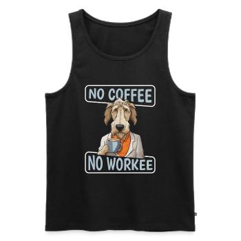 Coffee Cafe Irish Wolfhound - Men's Premium Organic Tank Top - black - Front - AI Model Male 178 light (178cm)