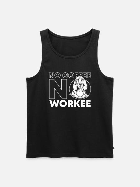 Coffee Cafe Bassett Dog No Coffee No Workee - Men's Premium Organic Tank Top - black