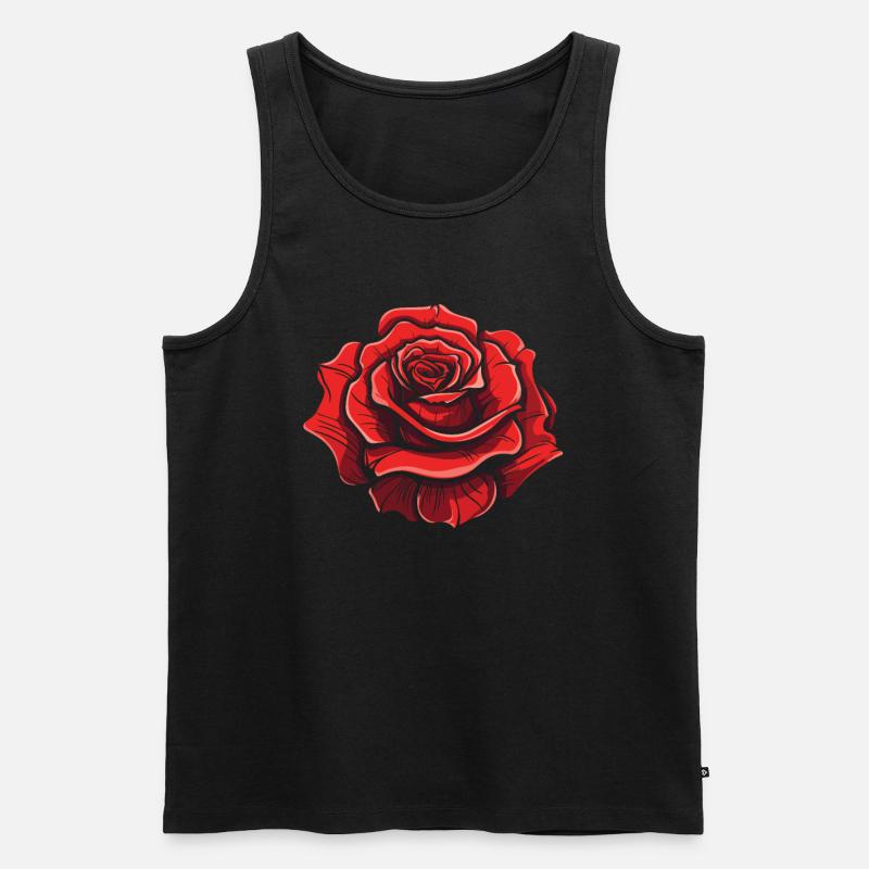 Rote Rose Goth Cool - Männer Premium Bio Tank Top - Schwarz