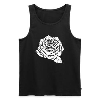 Rote Rose Goth - Männer Premium Bio Tank Top - Schwarz - Vorne - Michal (187cm)