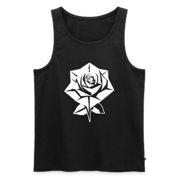 Rote Rose Goth - Männer Premium Bio Tank Top - Schwarz - Vorne - Michal (187cm)