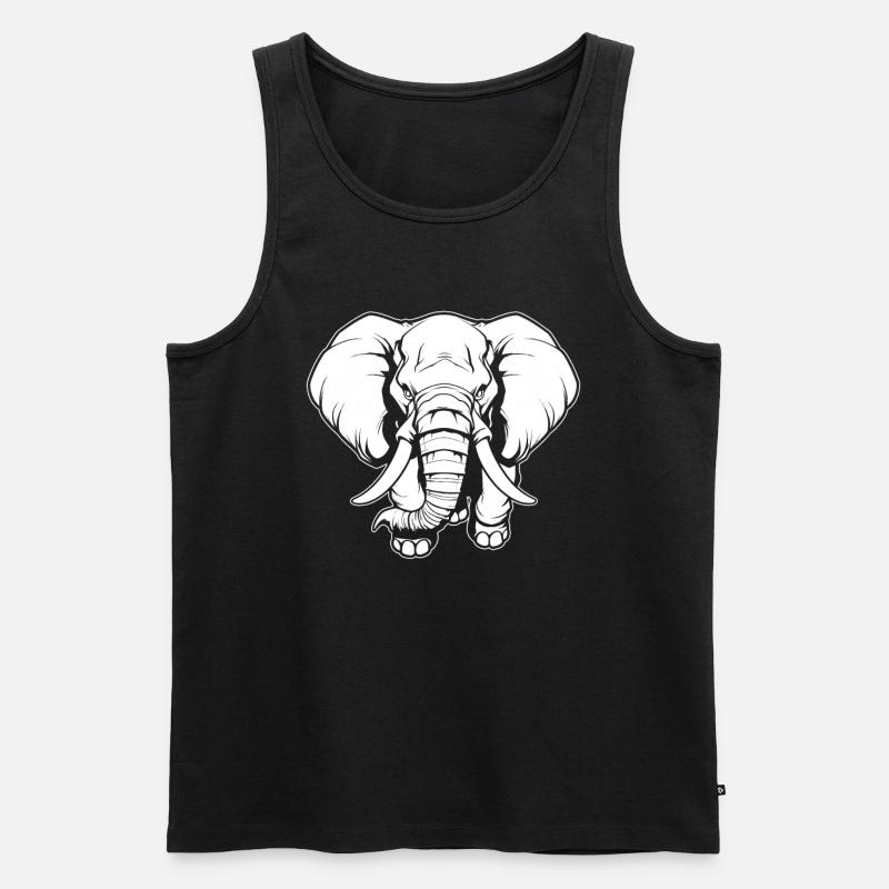 Elefant Wütend - Männer Premium Bio Tank Top - Schwarz