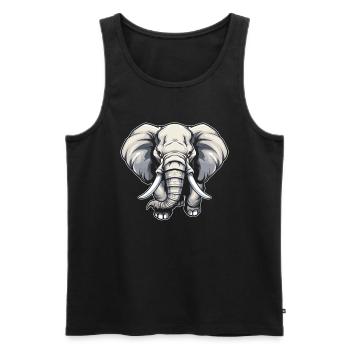 Éléphant - Débardeur bio Premium Homme - noir - Devant - Michal (187cm)