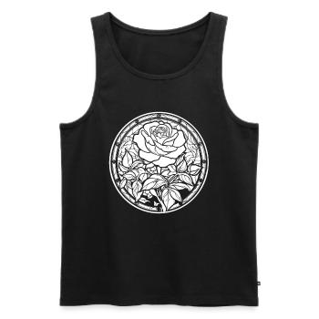 Rote Rose Goth - Männer Premium Bio Tank Top - Schwarz - Vorne - Michal (187cm)