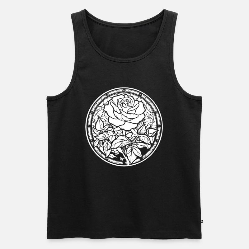 Rote Rose Goth - Männer Premium Bio Tank Top - Schwarz