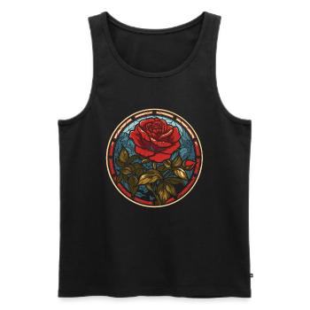 Rote Rose Goth - Männer Premium Bio Tank Top - Schwarz - Vorne - AI Model Male 178 light (178cm)
