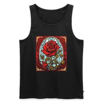 Rote Rose Goth - Männer Premium Bio Tank Top - Schwarz - Vorne - AI Model Male 178 light (178cm)