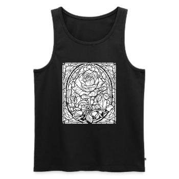 Rote Rose Goth - Männer Premium Bio Tank Top - Schwarz - Vorne - Michal (187cm)