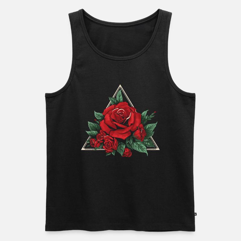 Rote Rose Goth - Männer Premium Bio Tank Top - Schwarz