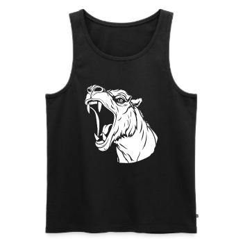 Camel Face - Men's Premium Organic Tank Top - black - Front - AI Model Male 178 light (178cm)
