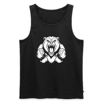 Bear Brown Bear Face - Men's Premium Organic Tank Top - black - Front - AI Model Male 178 light (178cm)