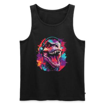 Trex T Rex Dino Party - Débardeur bio Premium Homme - noir - Devant - Michal (187cm)