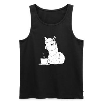 Alpaca Coffee - Men's Premium Organic Tank Top - black - Front - AI Model Male 178 light (178cm)