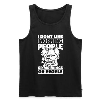 Kaffee Cafe Hund - Männer Premium Bio Tank Top - Schwarz - Vorne - Michal (187cm)